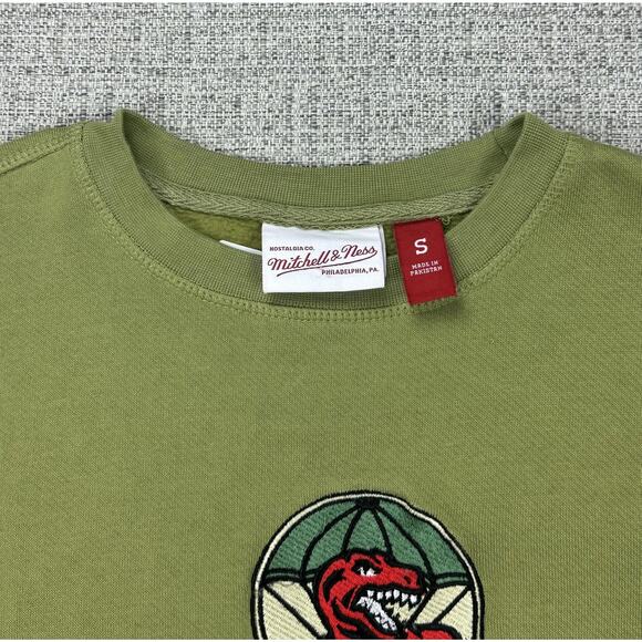 Toronto Raptors Sweatshirt Mens Small Green NBA Basketball Mitchell & Ness - Picture 8 of 14
